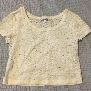 White Lace Crop Top NWOT